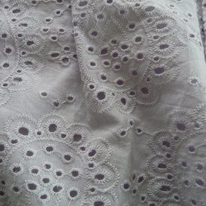JUN & IVY COTTON TOP PALE PURPLE CAPE SLEEVE EYELET EMBROIDERY FULLY LINED NEW S
